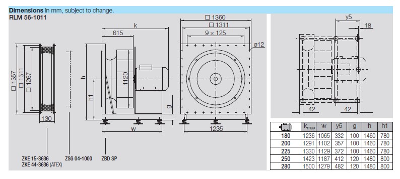 Габаритные размеры Nicotra RLM 56-1011-6D-34 Габаритные размеры Nicotra RLM 56-1011-6D-34